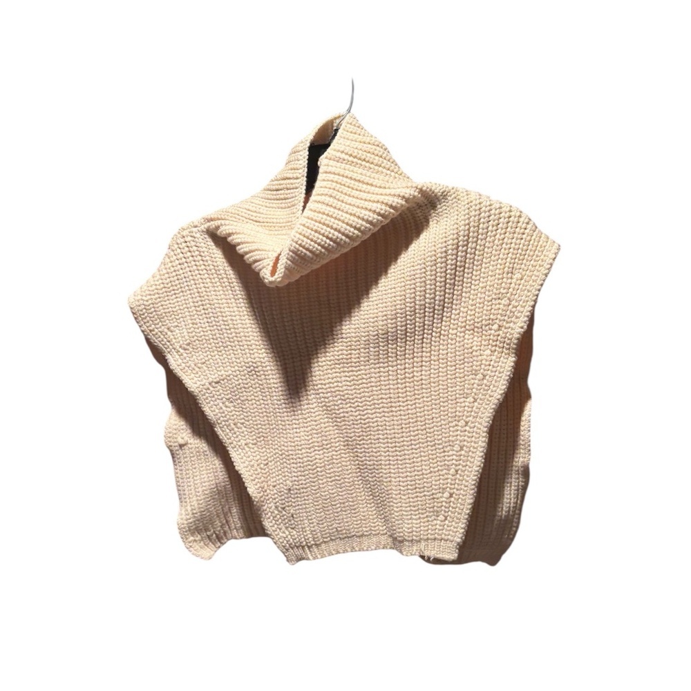 Nordstrom Open Edit Knit Sleeveless Sweater Turtleneck Dickie in Ivory One Size
